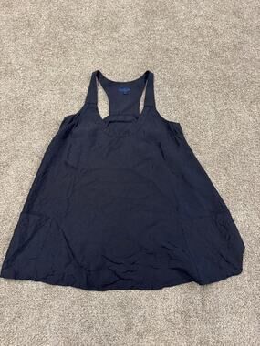 Martin + Osa Women's Navy A-Line Silk Racerback Tank